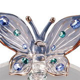 Handcrafted Glass Butterfly Figurine Blue Crystals Home Decor Gift