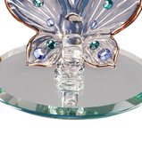 Handcrafted Glass Butterfly Figurine Blue Crystals Home Decor Gift