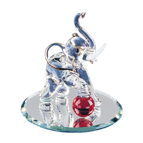 Glass Baron Elephant with Red Ball Collectible Figurine