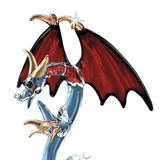 Tiny Terror Dragon Handcrafted Glass Figurine with Red Wings
