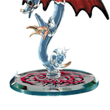 Tiny Terror Dragon Handcrafted Glass Figurine with Red Wings