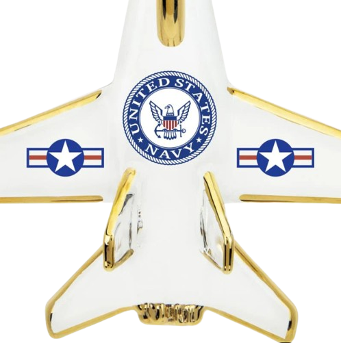 Air Force Jet Ornament, Handmade Glass Ornament, Graduation Gift,Military Ornament, Ornament Gift