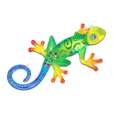 Colorful Glass Gecko Figurine Maui Design with Crystals