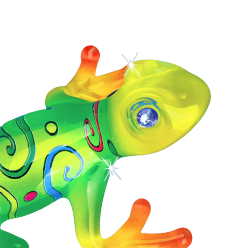 Glass Baron Gecko 'Maui' Figurine with Crystals Accents