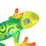 Colorful Glass Gecko Figurine Maui Design with Crystals