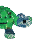 Handcrafted Green Glass Turtle Figurine Cute Small Collectible Gift