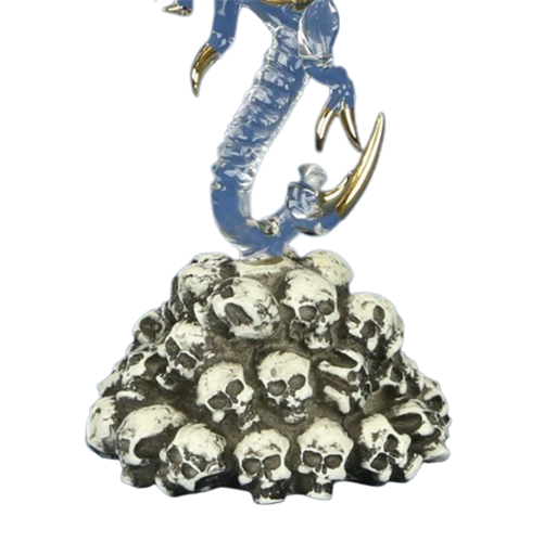 Glass Skull Crusher Dragon Figurine Accented with Crystals Accents