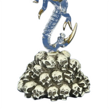 Skull Crusher Glass Dragon Fierce Fantasy Figurine with Skulls