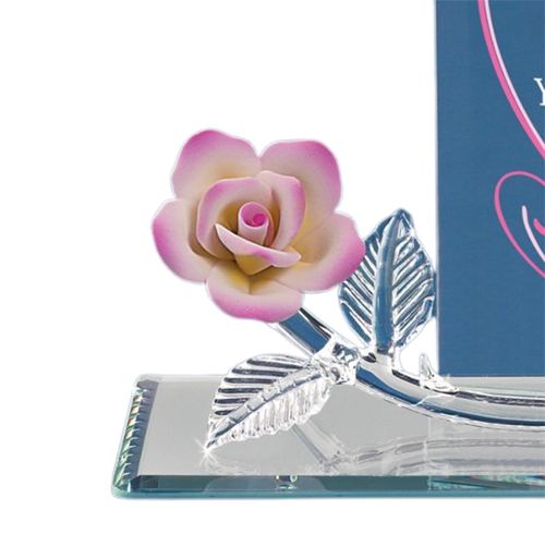 Glass Baron Pink Rose Collectible Figurine The One I Love