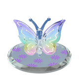 Lavender Rainbow Butterfly Figurine Handcrafted Glass Decor