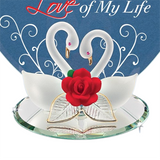Love of My Life Swan Pair Handcrafted Glass Figurine with Rose