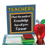 Teacher Glass Figurine Apple with Books & Inspirational Quote