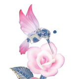 I Love You Hummingbird with Pink Rose Handcrafted Glass Gift