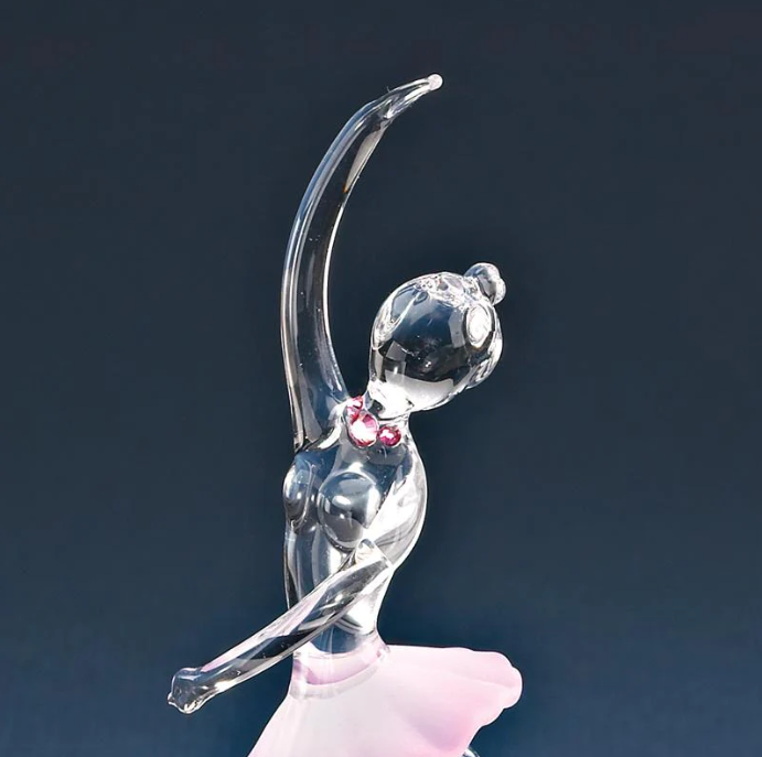 Glass Baron Pink Ballerina Ballet Figurine Crystals