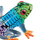 Island Hopper Frog Figurine Colorful Glass Frog Collectible Home Decor