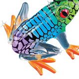 Island Hopper Frog Figurine Colorful Glass Frog Collectible Home Decor