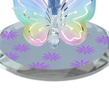 Lavender Rainbow Butterfly Figurine Handcrafted Glass Decor