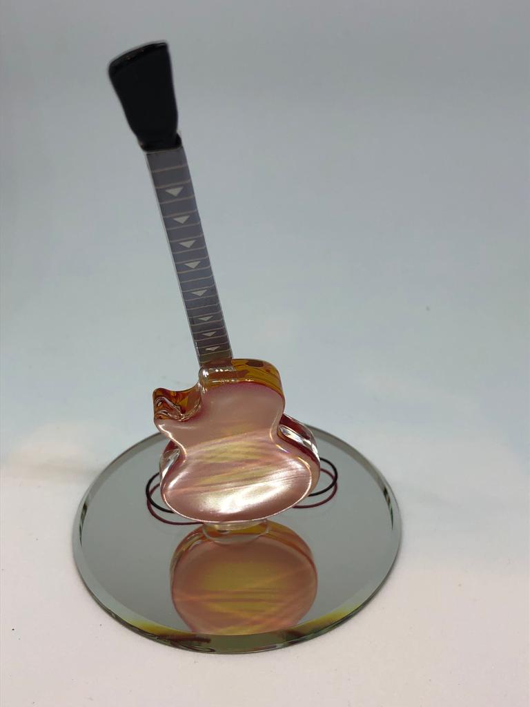 Classic Cherry Burst Glass Guitar Collectible Figurine