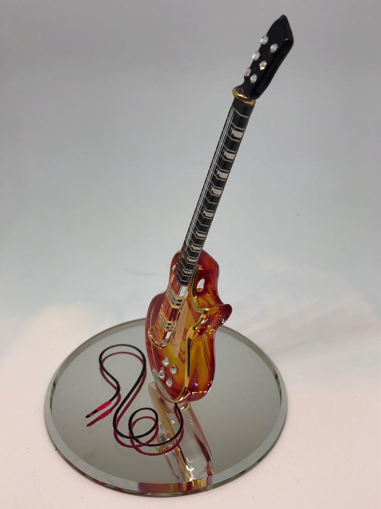 Classic Cherry Burst Glass Guitar Collectible Figurine