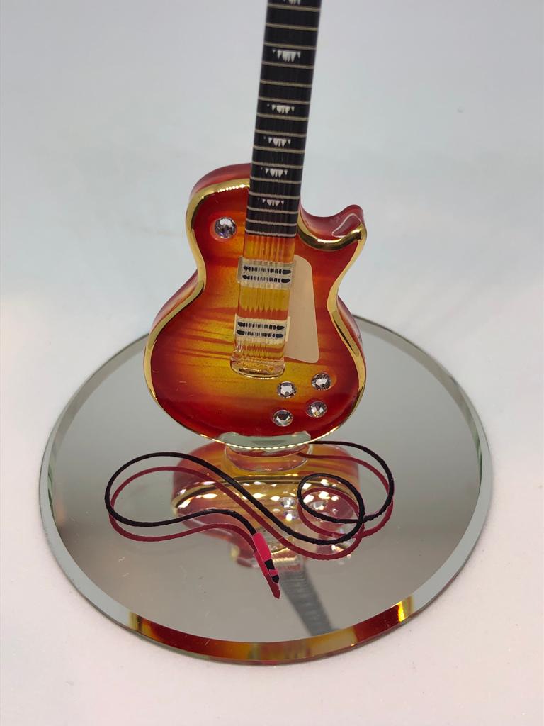 Classic Cherry Burst Glass Guitar Collectible Figurine