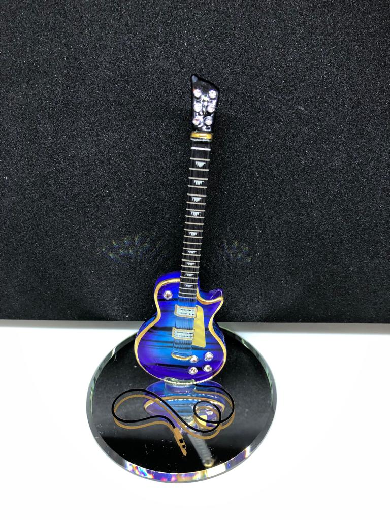Classic Guitar Figurine, Handcrafted Purple Guitar, Handmade Gift Ideas, Home Decoration