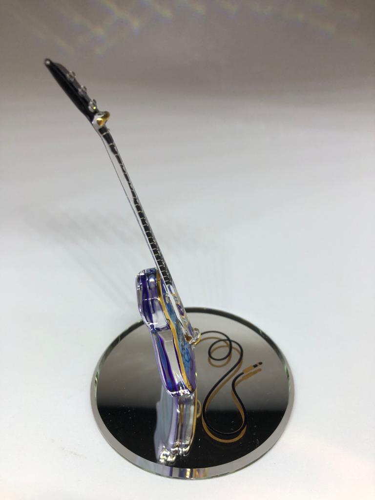Classic Guitar Figurine, Handcrafted Purple Guitar, Handmade Gift Ideas, Home Decoration