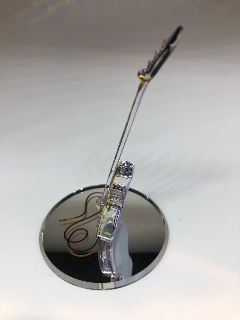 Classic Guitar Figurine, Handcrafted Purple Guitar, Handmade Gift Ideas, Home Decoration
