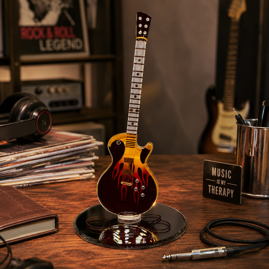 Classic Guitar Figurine Gift for Music Lovers | Rock Guitar Decor Collectible