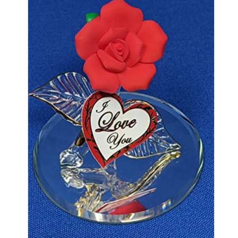 Red Rose Figurine, I Love You Gifts for Wife, Girlfriend, Mom, Romantic Gift for Her, Anniversary Gifts