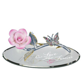 Love Forever Handcrafted Rose & Butterfly Figurine with Sweet Message