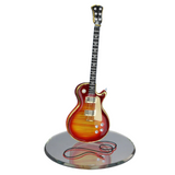 Classic Cherry Burst Glass Guitar Figurine Music Gift with Crystals & Gold