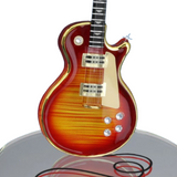 Classic Cherry Burst Glass Guitar Figurine Music Gift with Crystals & Gold