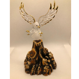 Flying Eagle Figurine, Handcrafted Glass Eagle, Eagle Trophy, Father's Day Gift