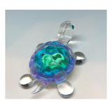 Blue Glass Turtle Figurine Handcrafted Gift & Home Decor
