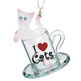 Cat Christmas Ornament, Cat Kitty Ornament, I Love Cats Ornament, Gift for Cat Lovers, Handmade Gift