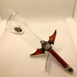 Skull Sword Handcrafted Glass Fantasy Décor with Crystal Accents