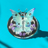 Blue Butterfly Figurine with Crystals Glass Butterfly Gift for Home Decor