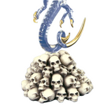 Large Skull Crusher Dragon Figurine Handcrafted Glass with Crystals & Gold