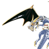 Large Skull Crusher Dragon Figurine Handcrafted Glass with Crystals & Gold