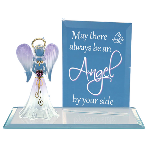 Glass Angel Figurine with Heart | May There Always Be an Angel Gift