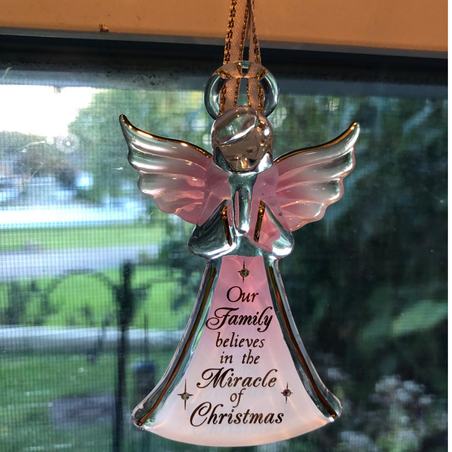 Angel Christmas Ornament – Glass Angel Ornament, Family Religious Christmas Decoration, Christian Gift