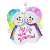 Snow Couple Hanging Ornament with Message Romantic Gift for Wife, Best Friend, or Christmas