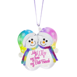 Snow Couple Hanging Ornament with Message Romantic Gift for Wife, Best Friend, or Christmas