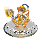 Monkey Party Figurine Handcrafted Glass Animal Collectible Gift