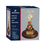 U.S. Marine Corps Veteran Eagle Globe and Anchor Figurine – Handcrafted Glass with 22K Gold