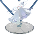 Anniversary Heart Handcrafted Glass Heart with Bells & Message