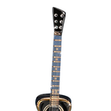 Black Acoustic Guitar Figurine Crystal & 22Kt Gold Accents Music Gift