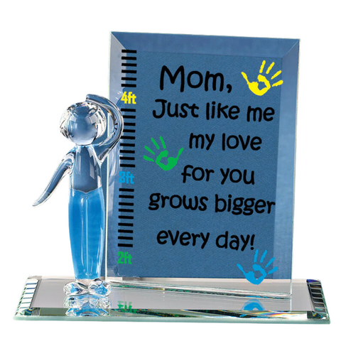 Son Growth Chart Handcrafted Glass Gift for Mom from Son