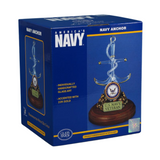 U.S. Navy Veteran Anchor Figurine Licensed Military Glass Sculpture Gift