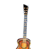 Glass Sunburst Acoustic Guitar Figurine Handcrafted Gift with Crystals & Gold